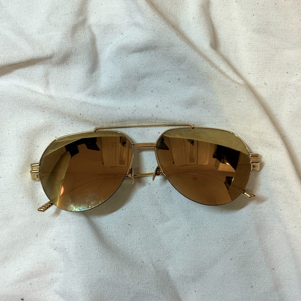 Bottega Veneta Gold Aviator Sunglasses